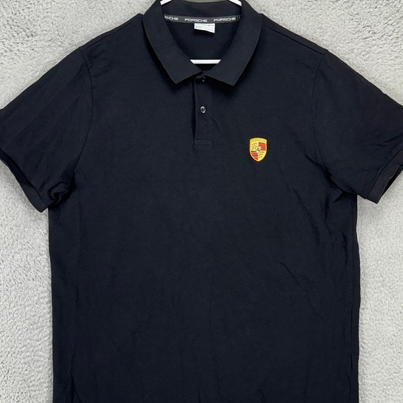 Porsche Driver Selection Men Polo Shirt 2XL Black Performance Short Sleeve Rugby